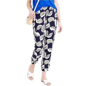 J. Crew Blue Leaf Linen Jogger Pants Size 4